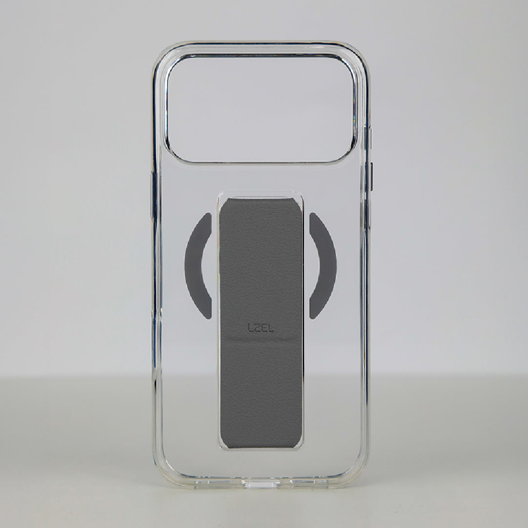 LZEL MagClear LeatherGrip Case for iPhone 17 Pro