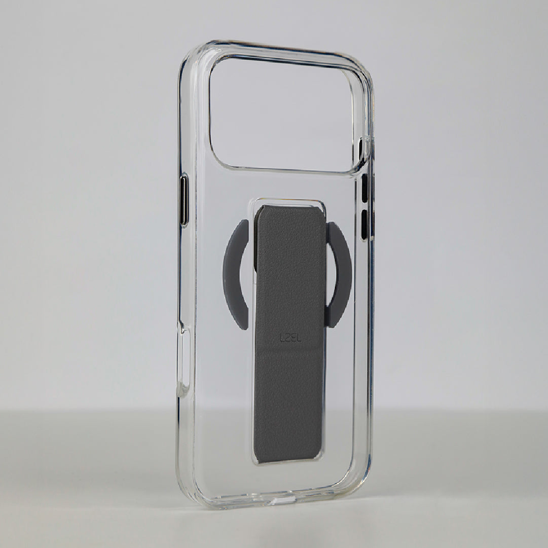 LZEL MagClear LeatherGrip Case for iPhone 17 Pro Max