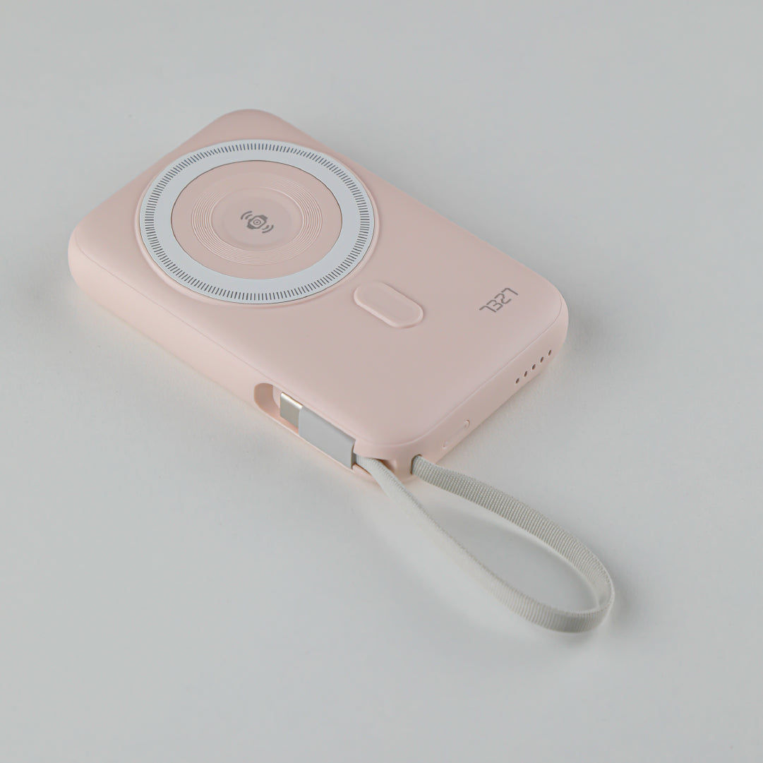 LZEL HexaEnergia Station 6x Wireless Powerbank Charging Dock | 10000mAh Full Battery | Built-in Cable | White