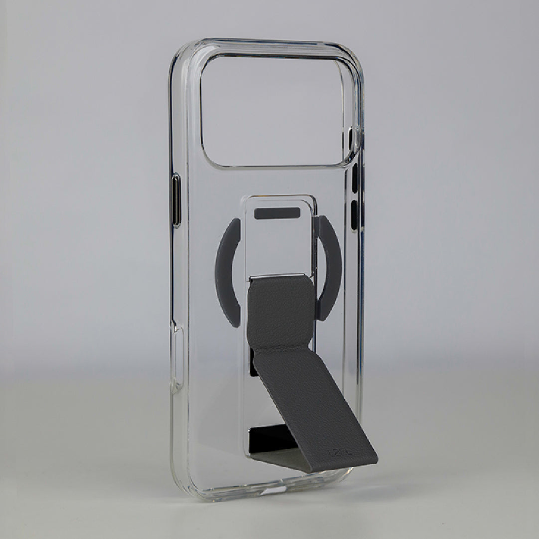 LZEL MagClear LeatherGrip Case for iPhone 17 Pro Max