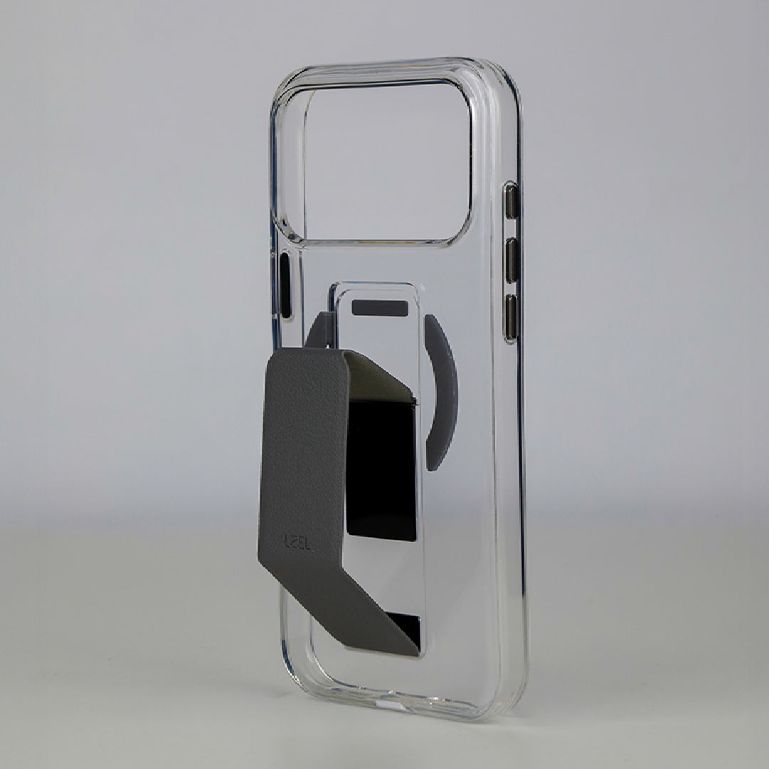 LZEL MagClear LeatherGrip Case for iPhone 17 Pro