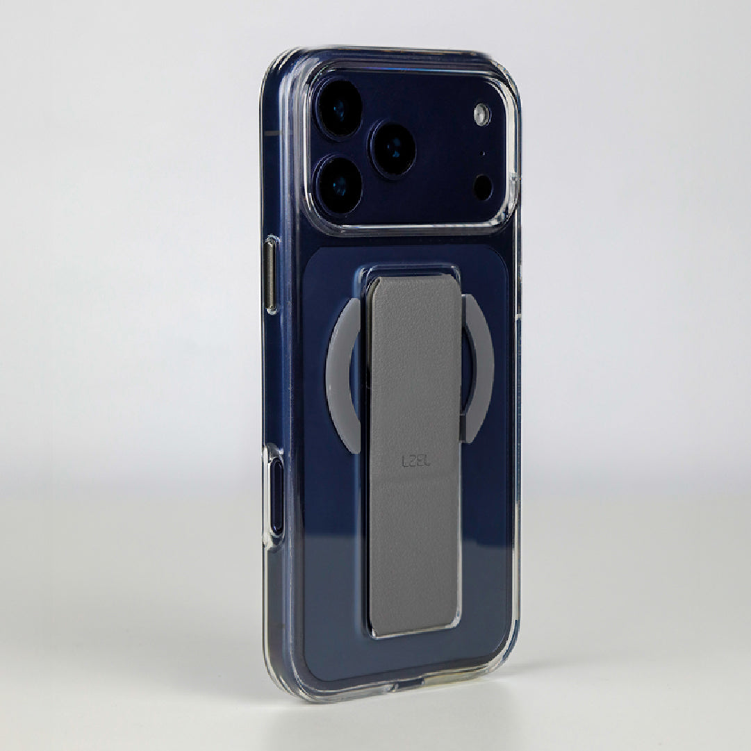 LZEL MagClear LeatherGrip Case for iPhone 17 Pro