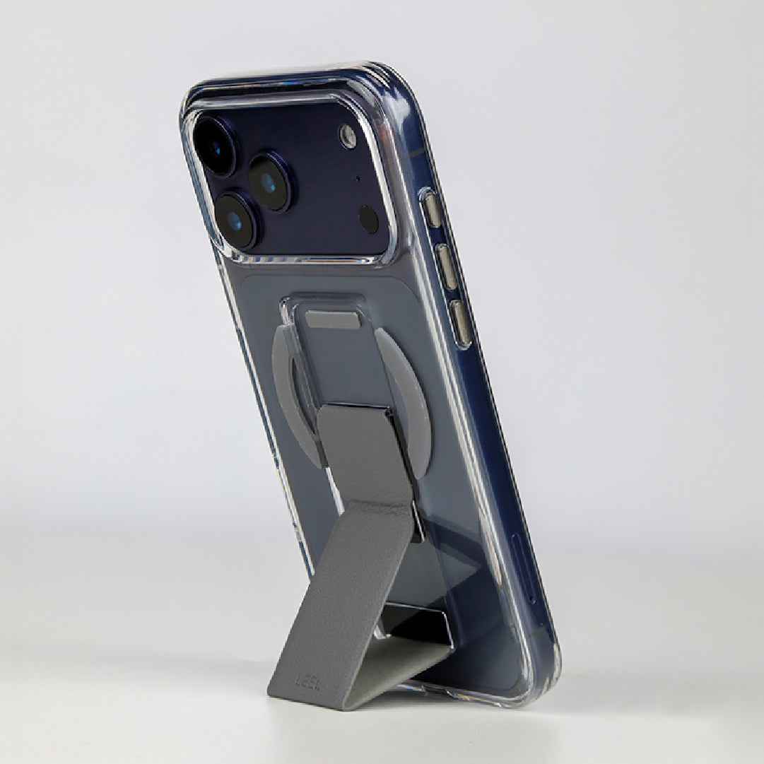 LZEL MagClear LeatherGrip Case for iPhone 17 Pro Max