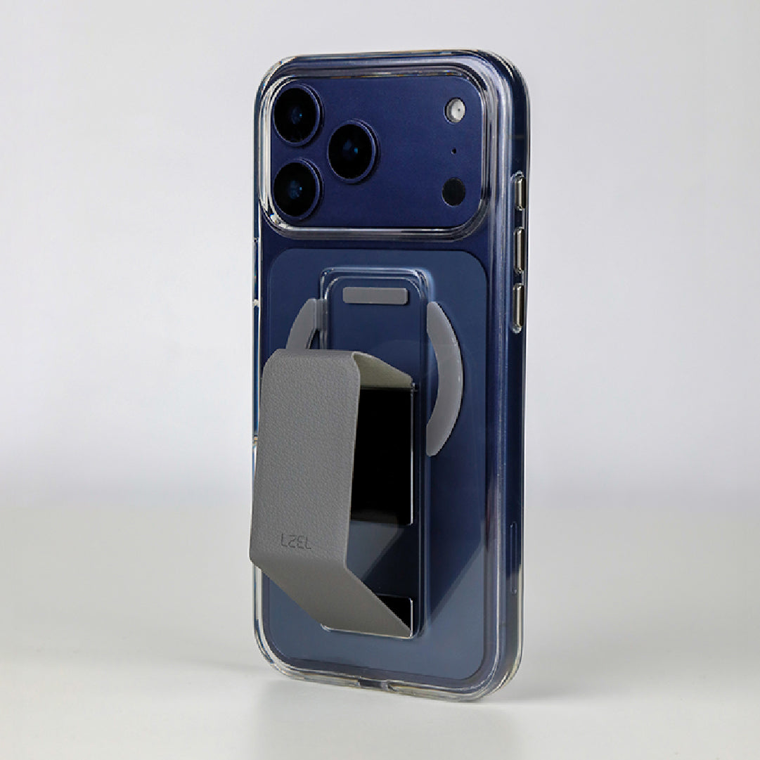 LZEL MagClear LeatherGrip Case for iPhone 17 Pro Max