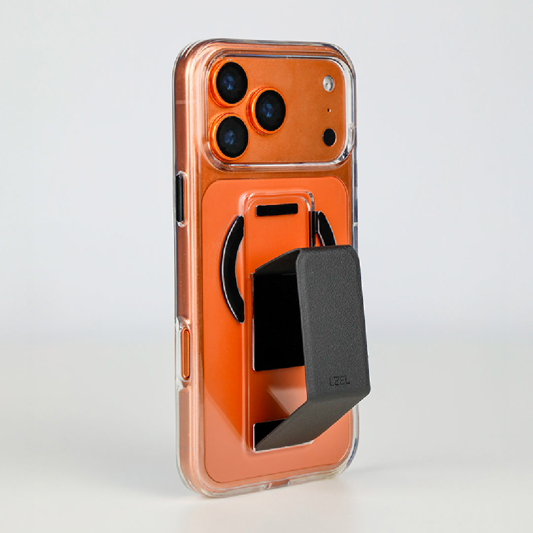 LZEL MagClear LeatherGrip Case for iPhone 17 Pro