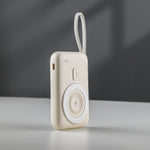LZEL HexaEnergia Station 6x Wireless Powerbank Charging Dock | 10000mAh Full Battery | Built-in Cable | White