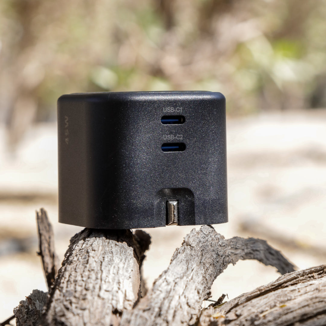 شاحن من Asli Powercore Dual GaN بقدرة 45 واط – منفذي USB-C