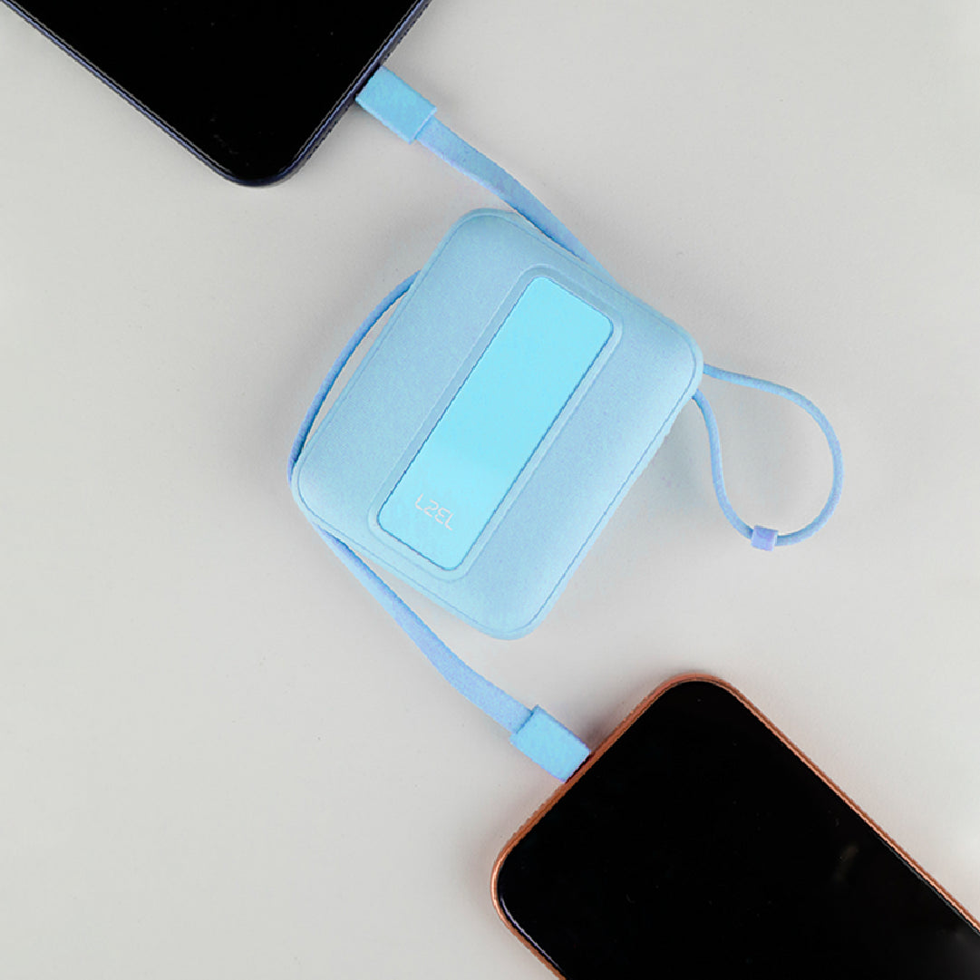 LZEL AMPNEO1O Mini 10000mAh PD Power Bank 30W | Built-in Type-C & Lightning Cable | Type-C Input/Output