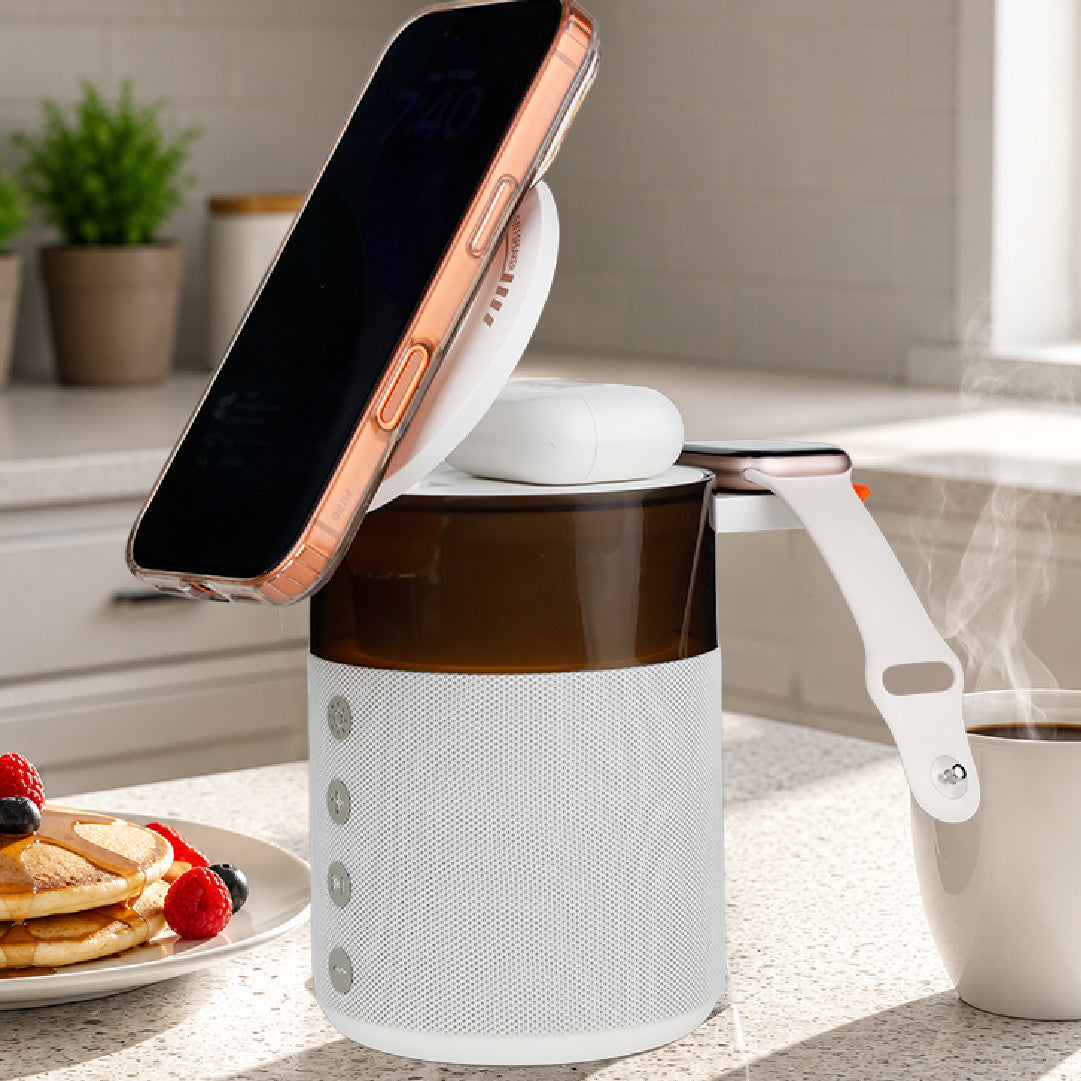 شاحن لاسلكي ومكبر صوت بلوتوث SonicGlow Pulse من ليزل