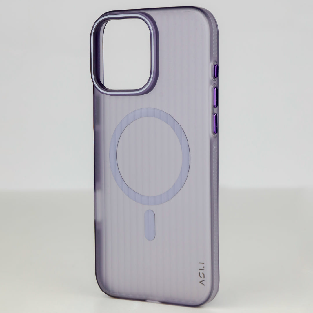 كڤر حماية ASLI Corrugated Mag Wave Refined MagSafe لهاتف iPhone 16 Pro Max مع حماية مُعزّزة للكاميرا.