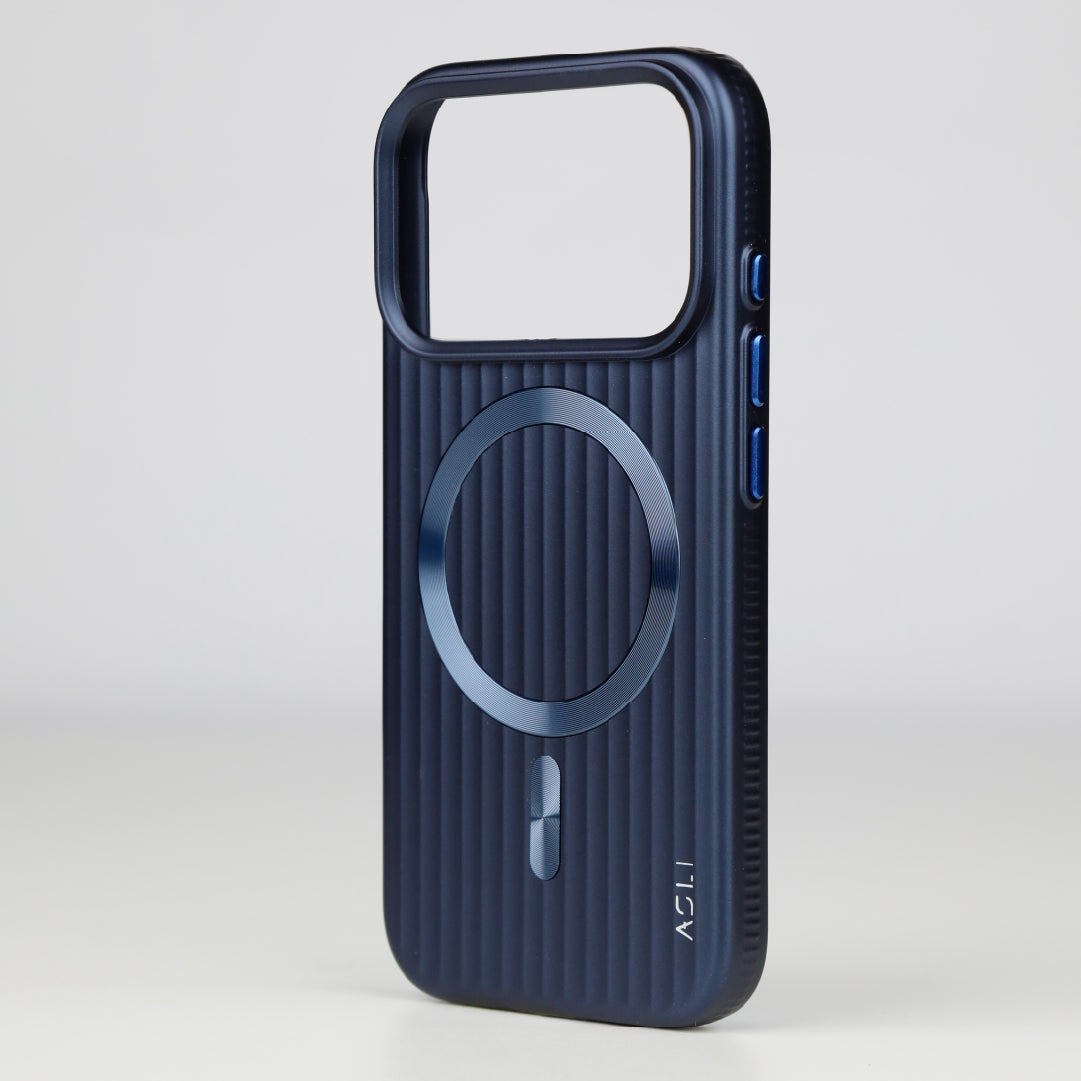 ASLI Corrugared Ridge Premium Metalic Case With Enhanced Camera Protection Case For iPhone 17 Pro Max