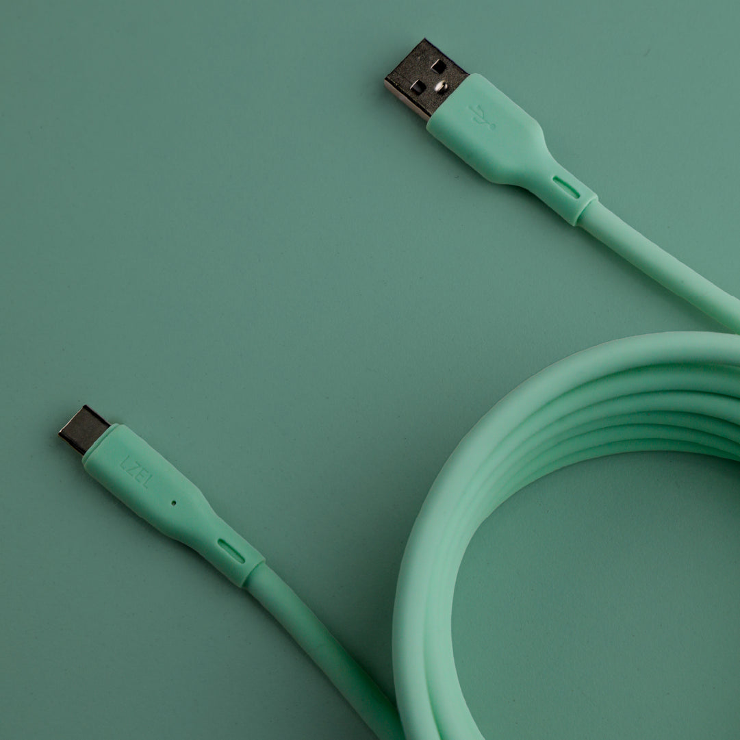 LZEL Celeris Silox CXL Soft Silicone USB-A to USB-C Cable, 480Mbps, 15W Max, 2m