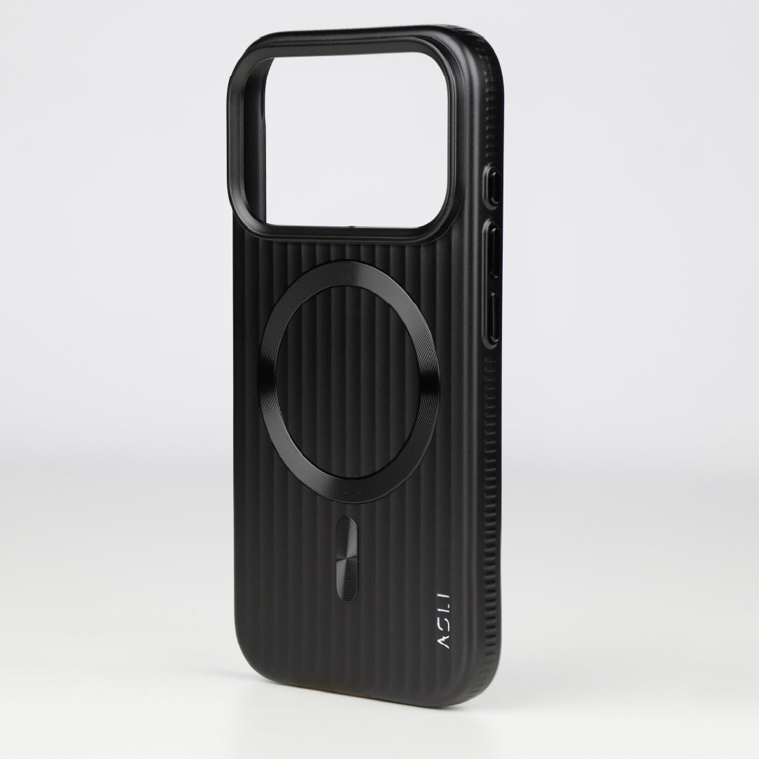 ASLI Corrugared Ridge Premium Metalic Case With Enhanced Camera Protection Case For iPhone 17 Pro Max