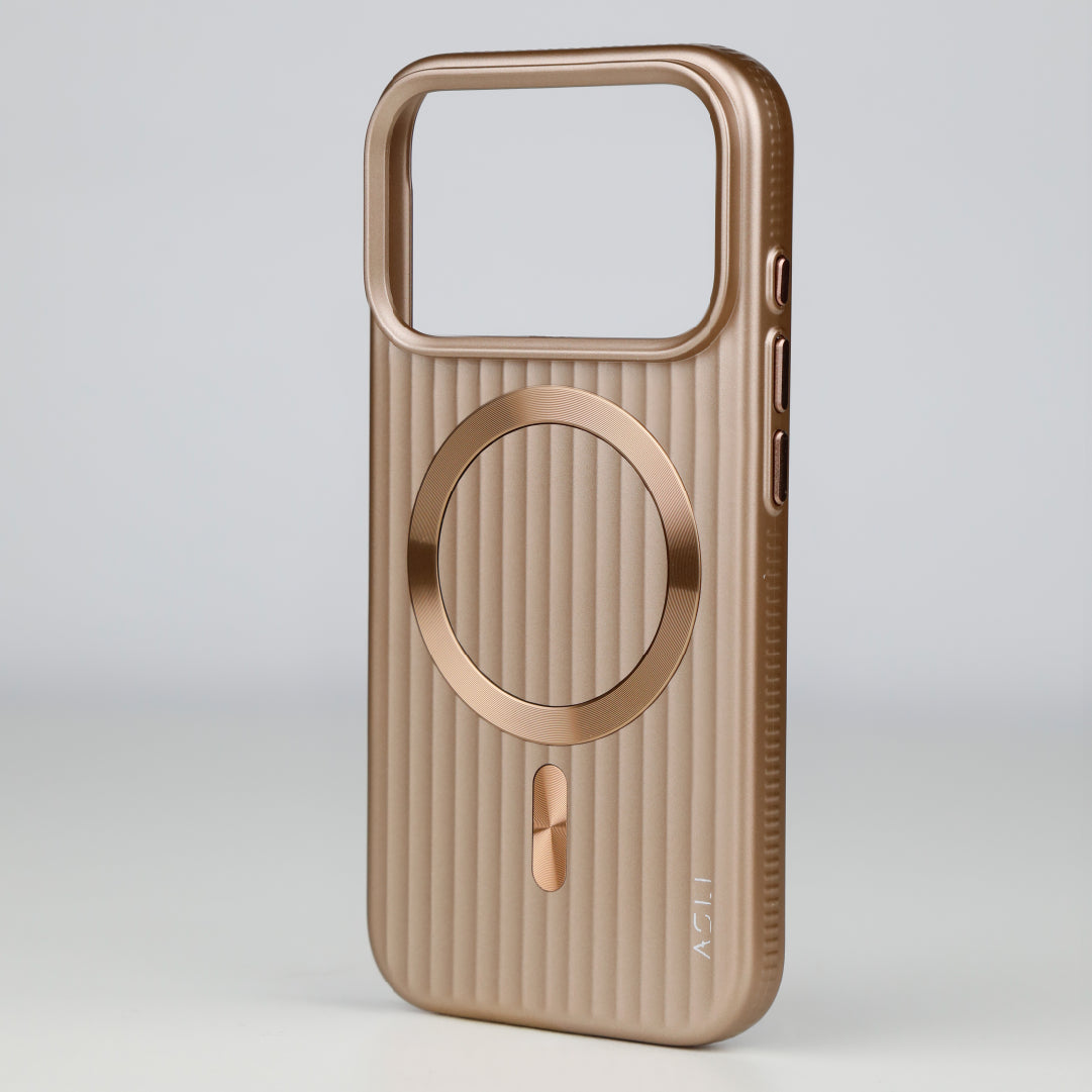 ASLI Corrugared Ridge Premium Metalic Case With Enhanced Camera Protection Case For iPhone 17 Pro Max