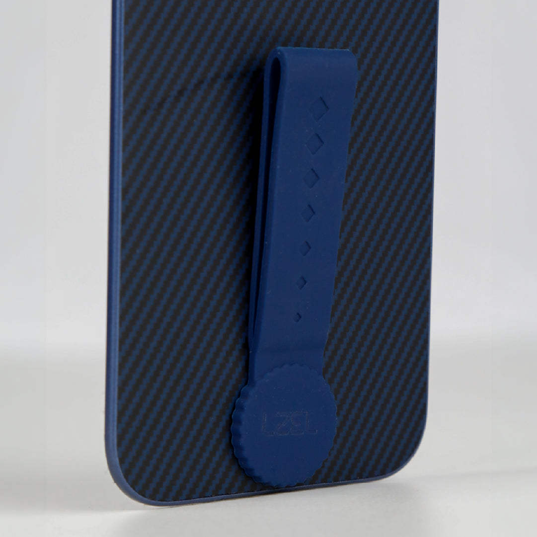 LZEL MagCarbon Strap Carbon Design with 360° Grip and Raised-Edge Protection Back Cover for iPhone 17 Pro Max