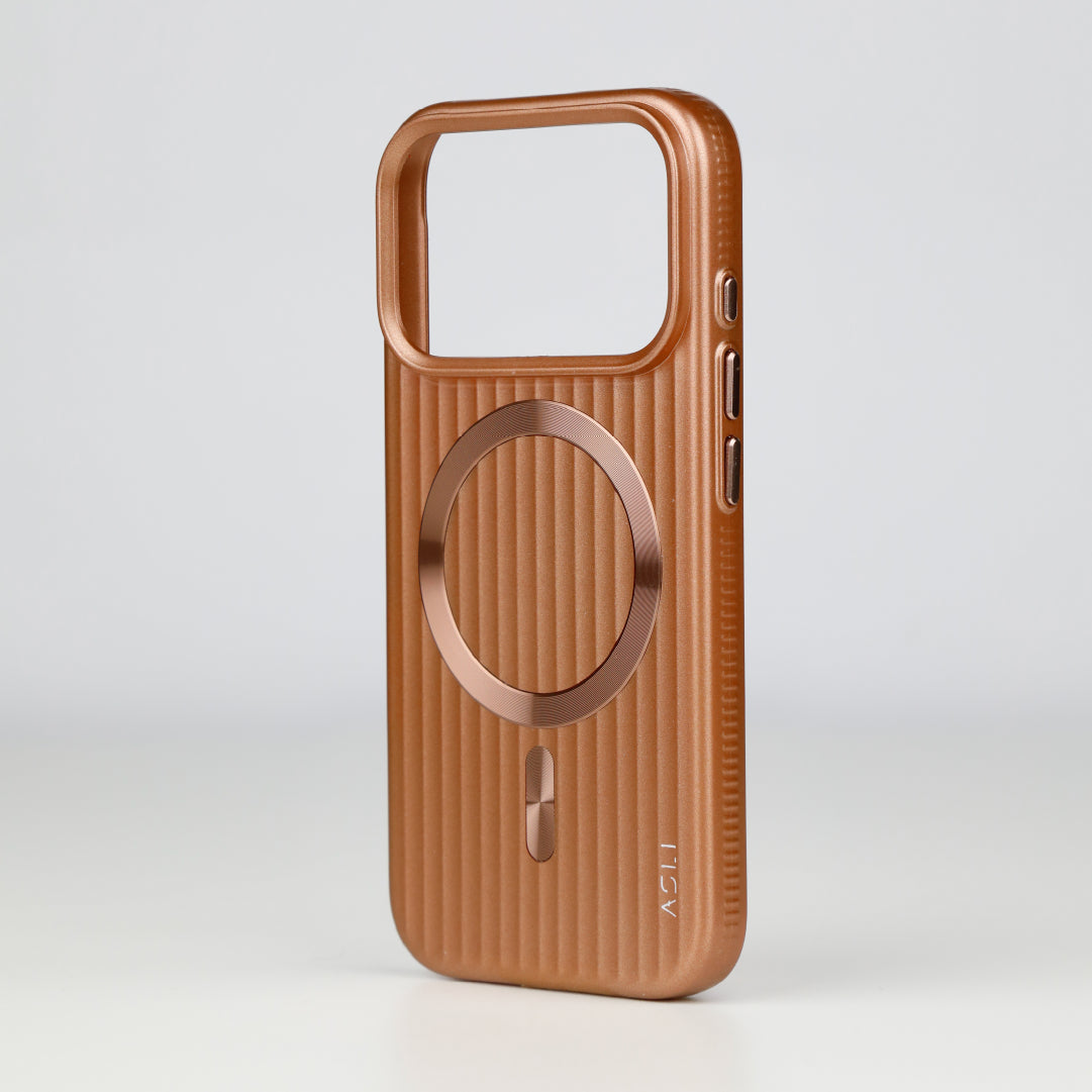 ASLI Corrugared Ridge Premium Metalic Case With Enhanced Camera Protection Case For iPhone 17 Pro Max