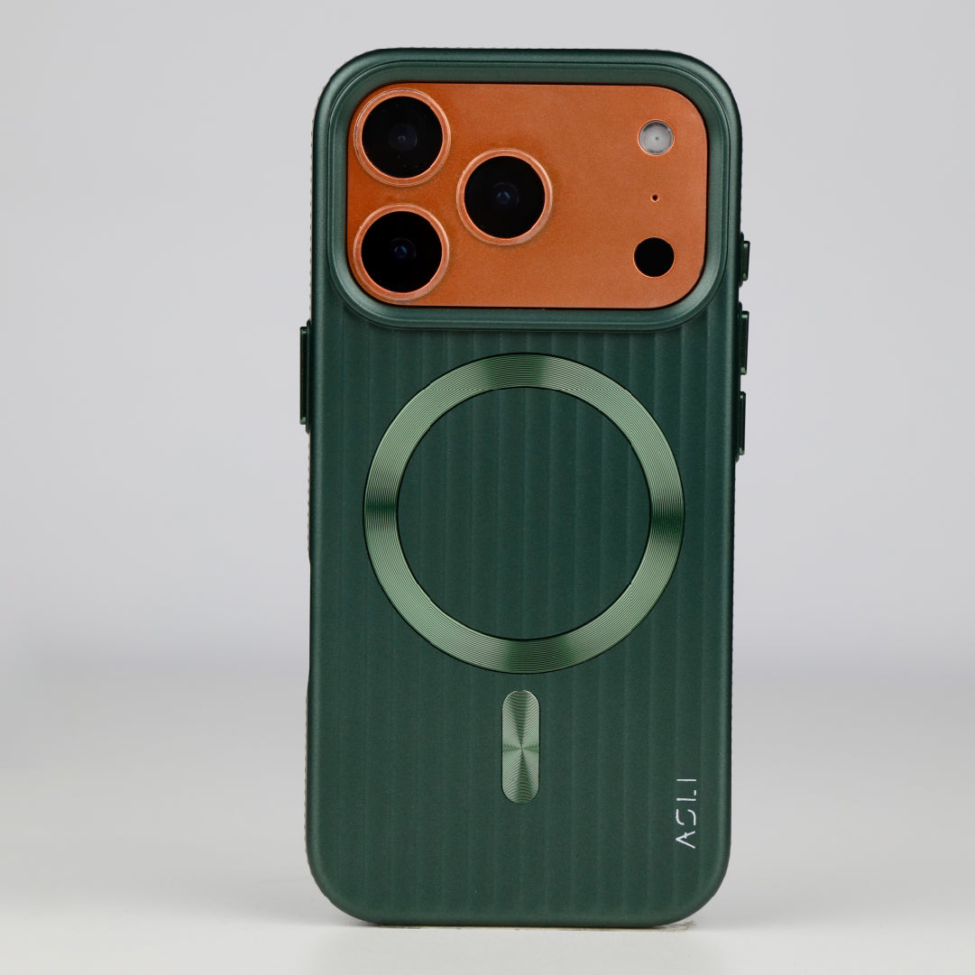 ASLI Corrugared Ridge Premium Metalic Case With Enhanced Camera Protection Case For iPhone 17 Pro Max