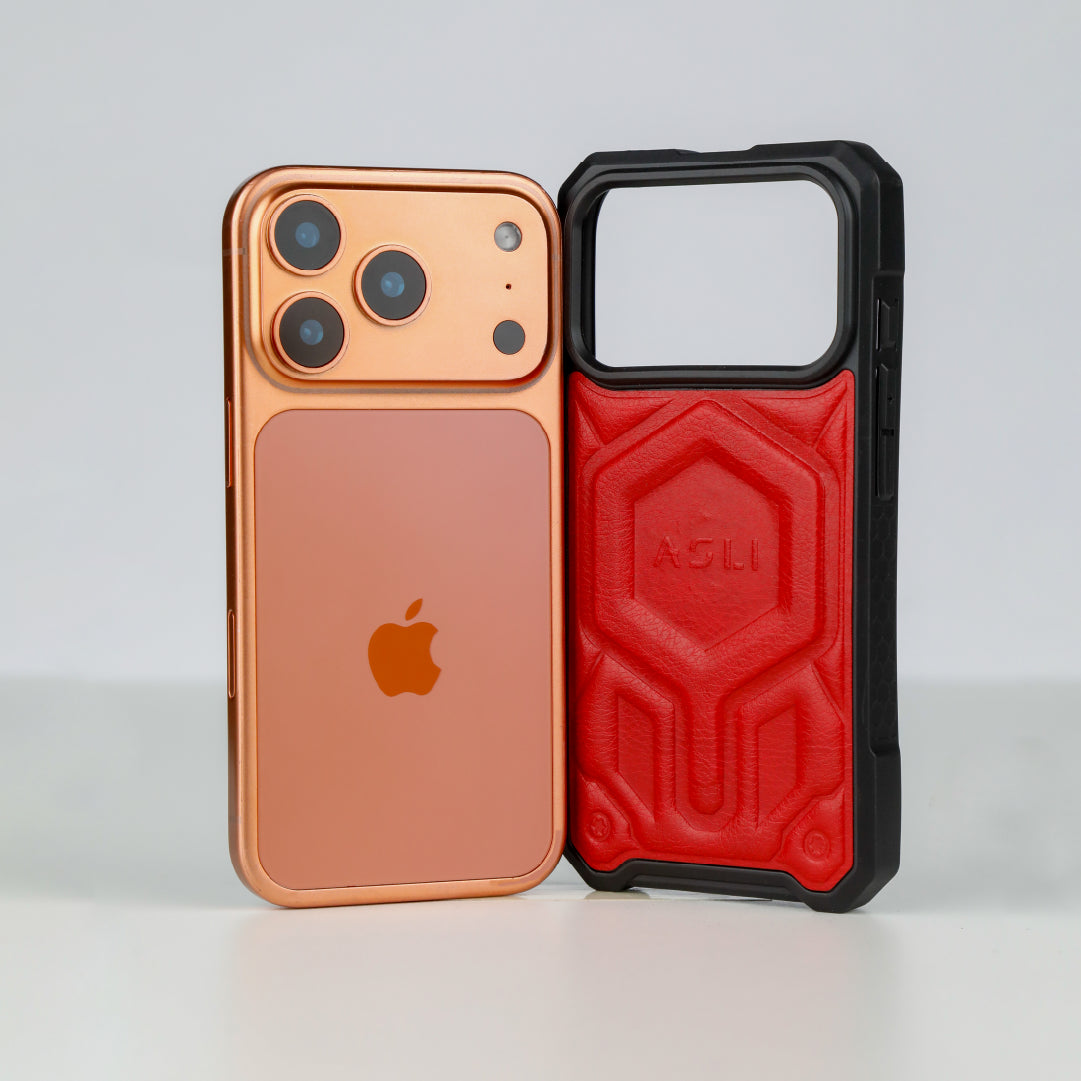 ASLI Leather Hybrid Premium Leather Case With Drop Protection And Heat Dissipation Case For 17 Pro