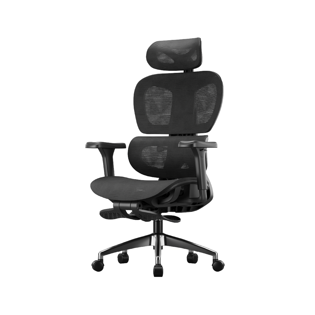 Executive Ergonomic Office Chair with Footrest & 3D Armrests | Black