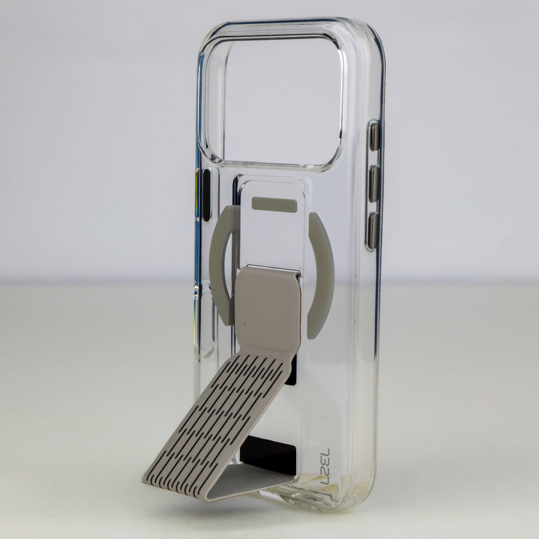 LZEL Clearmag Kickstand Clear Strap Magsafe With Enhanced Edge Protection Case For iPhone 17 Pro Max