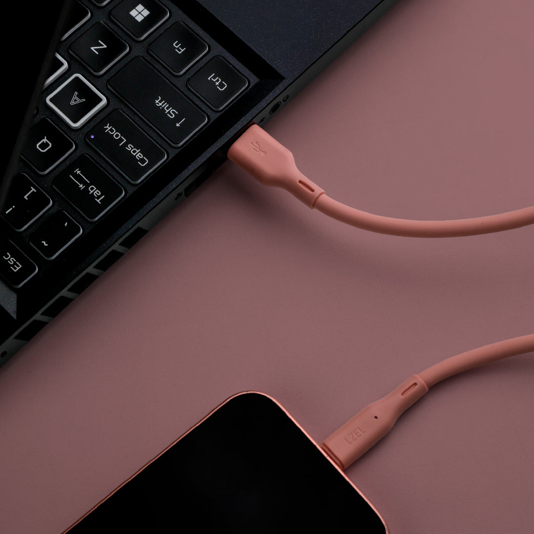 LZEL Celeris Silox CXL Soft Silicone USB-A to USB-C Cable, 480Mbps, 15W Max, 2m