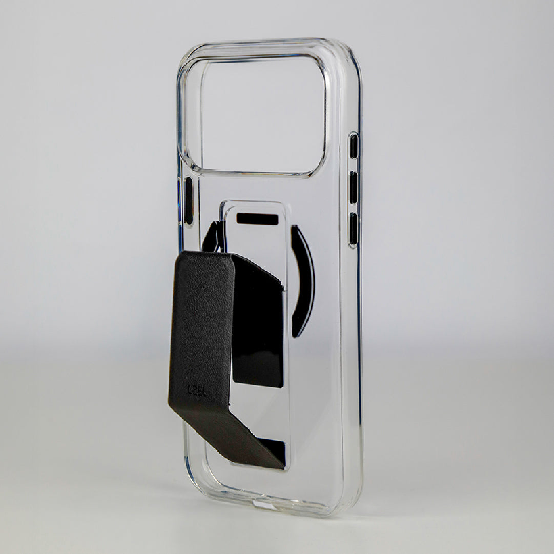 LZEL MagClear LeatherGrip Case for iPhone 17 Pro