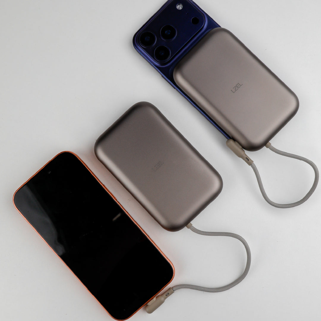 باور بانك LZEL ZENOFLEX FLOW20 بسعة 10000 مللي أمبير – شحن لاسلكي 15 واط، شحن سريع PD 20 واط، منفذا USB-C