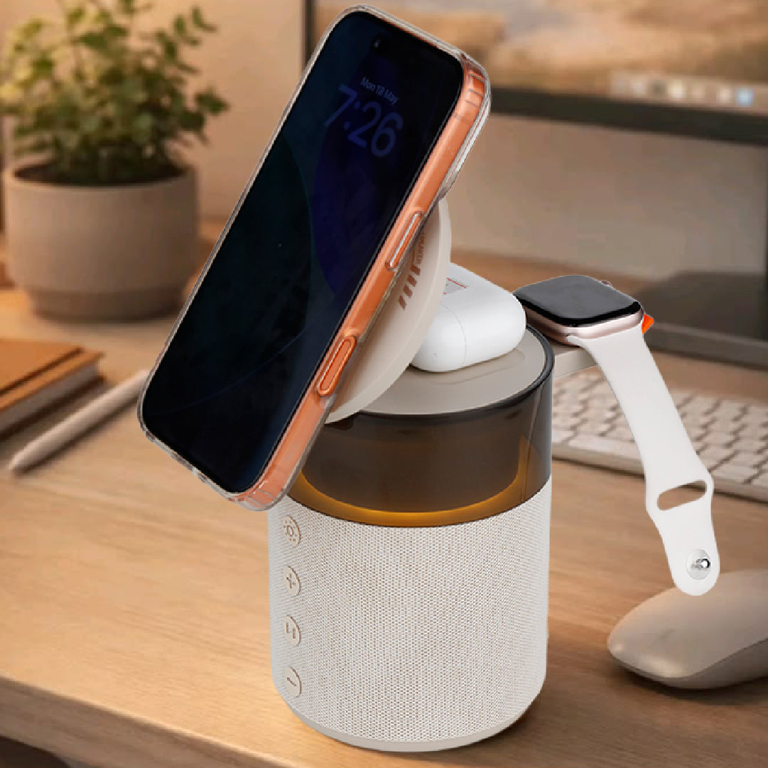 شاحن لاسلكي ومكبر صوت بلوتوث SonicGlow Pulse من ليزل