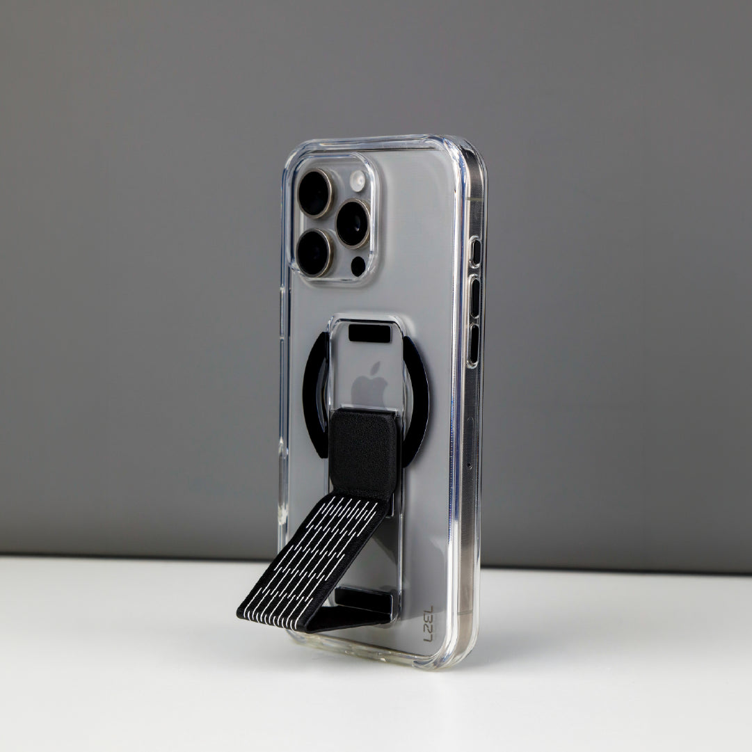 LZEL Clearmag Kickstand Clear Strap Magsafe With Enhanced Edge Protection Case For iPhone 16 Pro