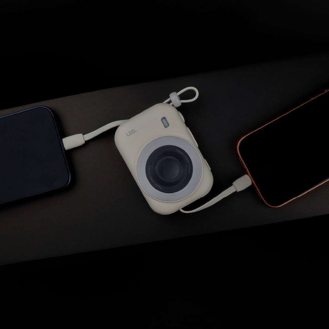 LZEL NanoFlex Nova – 10,000mAh Magnetic Power Bank with USB-C PD & Built-in Cable