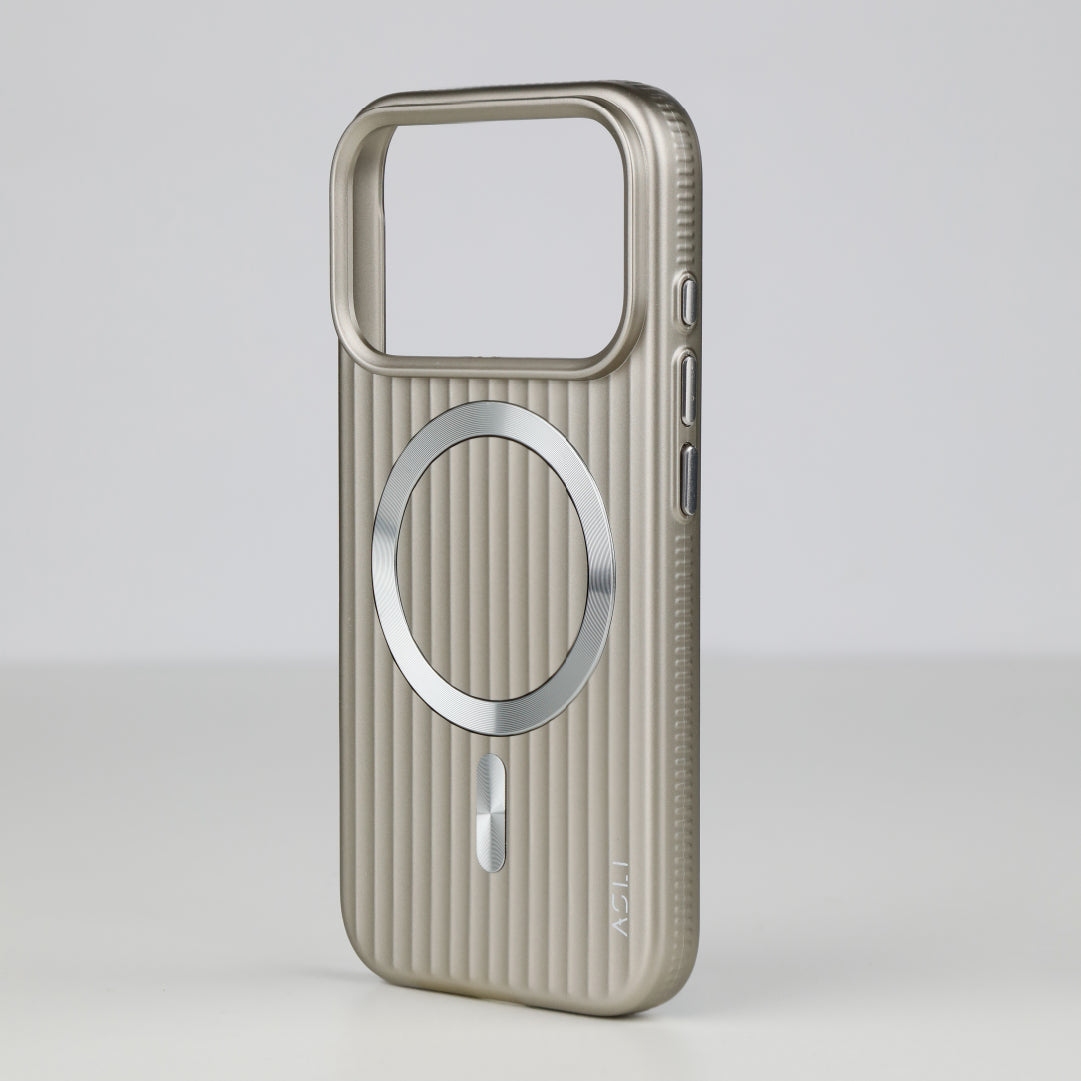 ASLI Corrugared Ridge Premium Metalic Case With Enhanced Camera Protection Case For iPhone 17 Pro Max