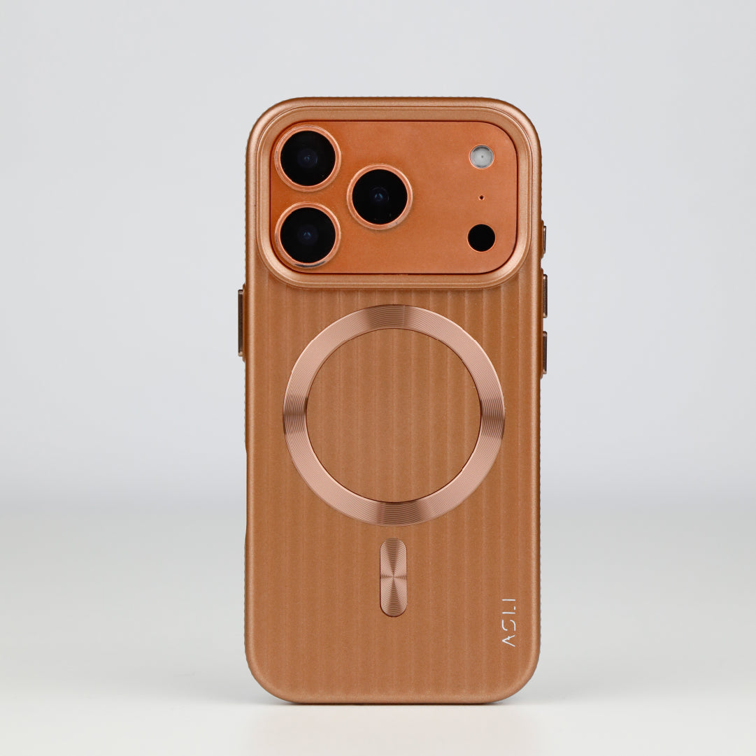 ASLI Corrugared Ridge Premium Metalic Case With Enhanced Camera Protection Case For iPhone 17 Pro Max