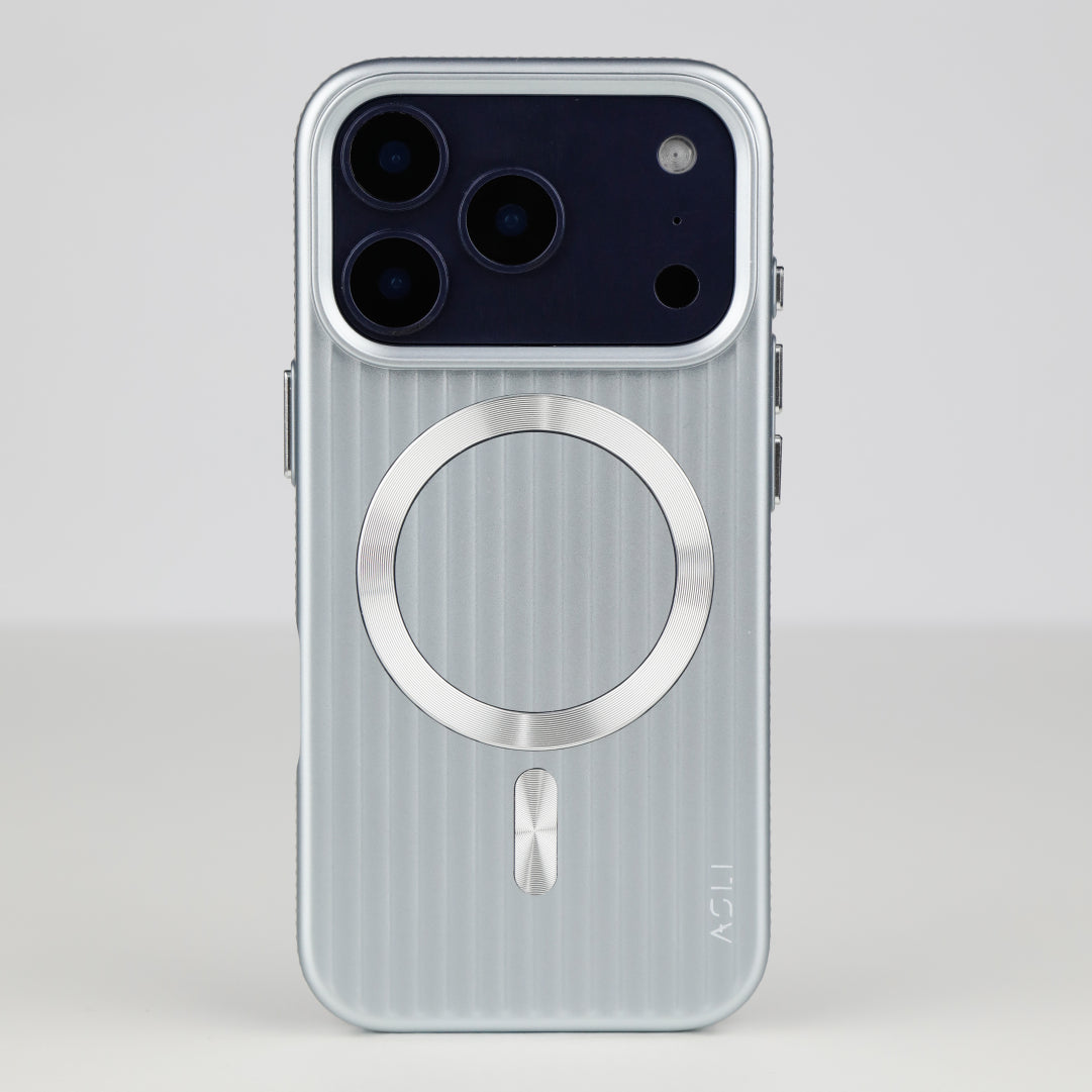 ASLI Corrugared Ridge Premium Metalic Case With Enhanced Camera Protection Case For iPhone 17 Pro Max