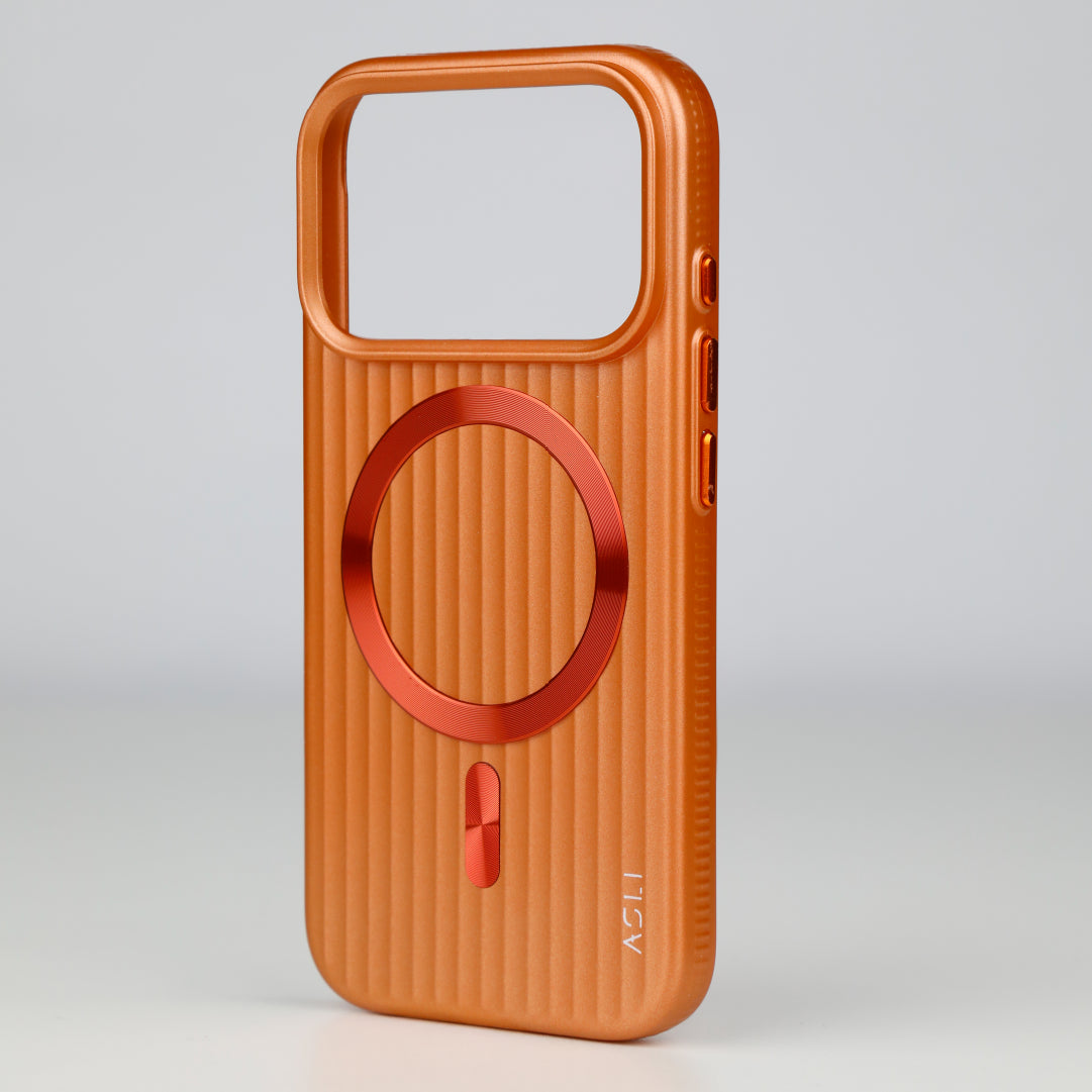 ASLI Corrugared Ridge Premium Metalic Case With Enhanced Camera Protection Case For iPhone 17 Pro Max