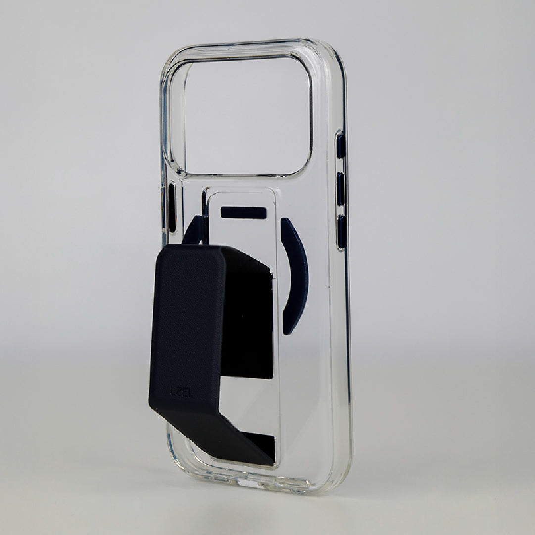 LZEL MagClear LeatherGrip Case for iPhone 17 Pro Max