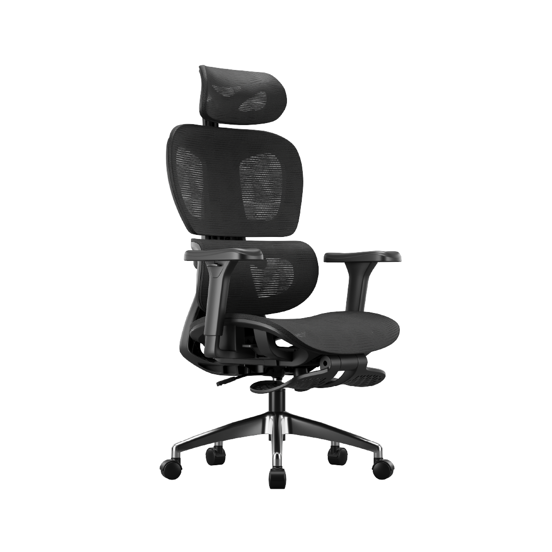 Executive Ergonomic Office Chair with Footrest & 3D Armrests | Black