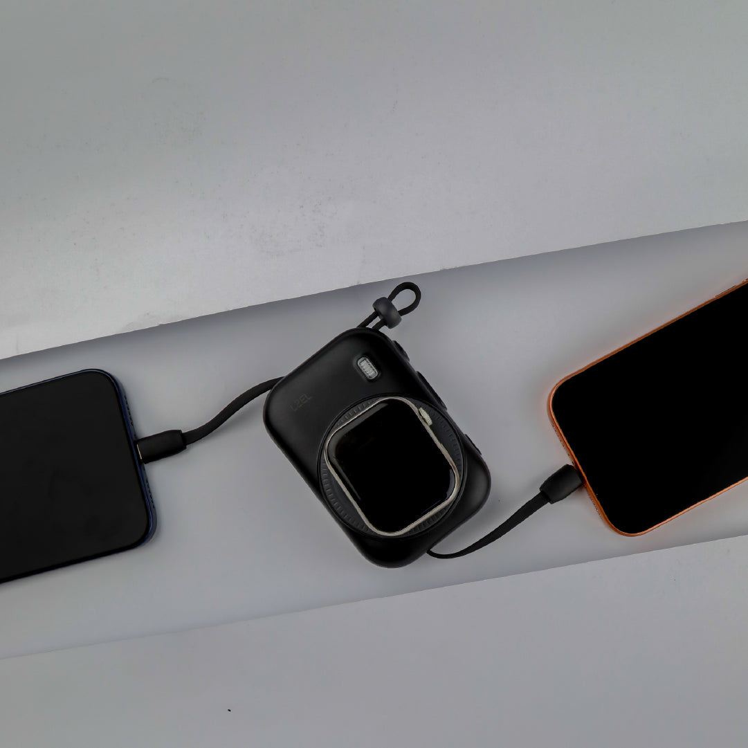 LZEL NanoFlex Nova – 10,000mAh Magnetic Power Bank with USB-C PD & Built-in Cable