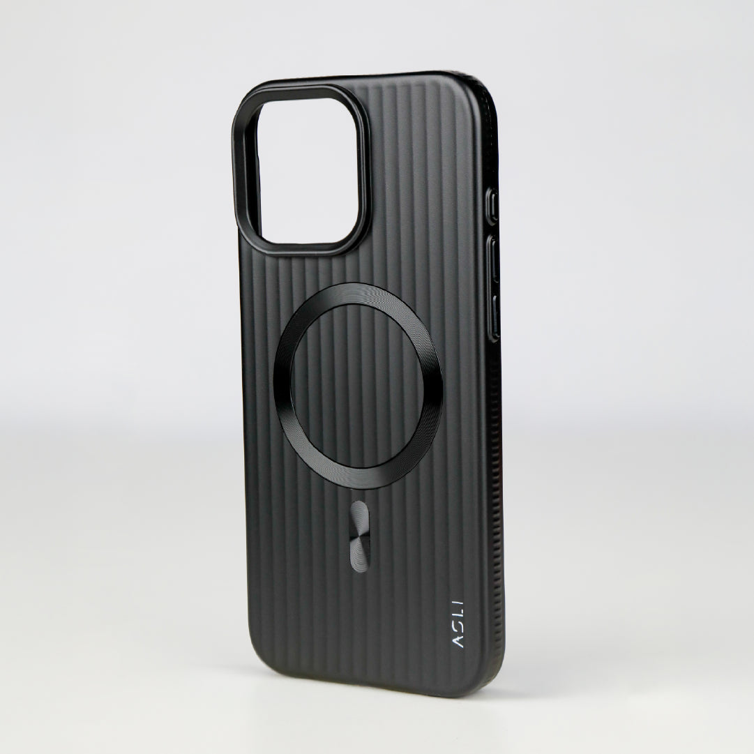ASLI Corrugared Ridge Premium Metalic Case With Enhanced Camera Protection Case For iPhone 16 Pro Max
