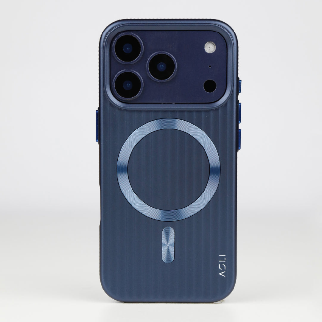 ASLI Corrugared Ridge Premium Metalic Case With Enhanced Camera Protection Case For iPhone 17 Pro Max