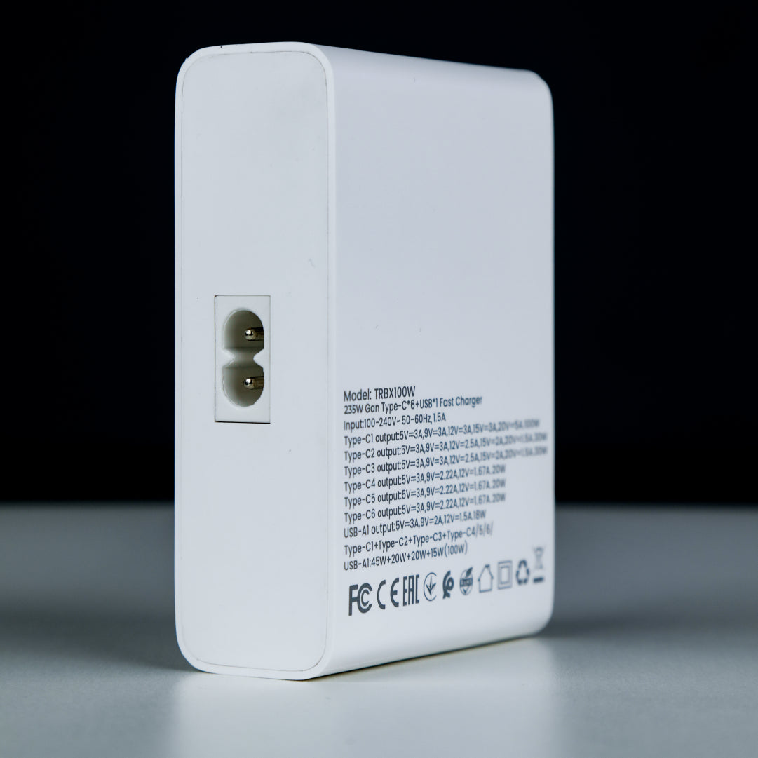Asli Global Turboxis Series 235W Gan-7-Port Fast Charging Station With Power Delivery & PPS