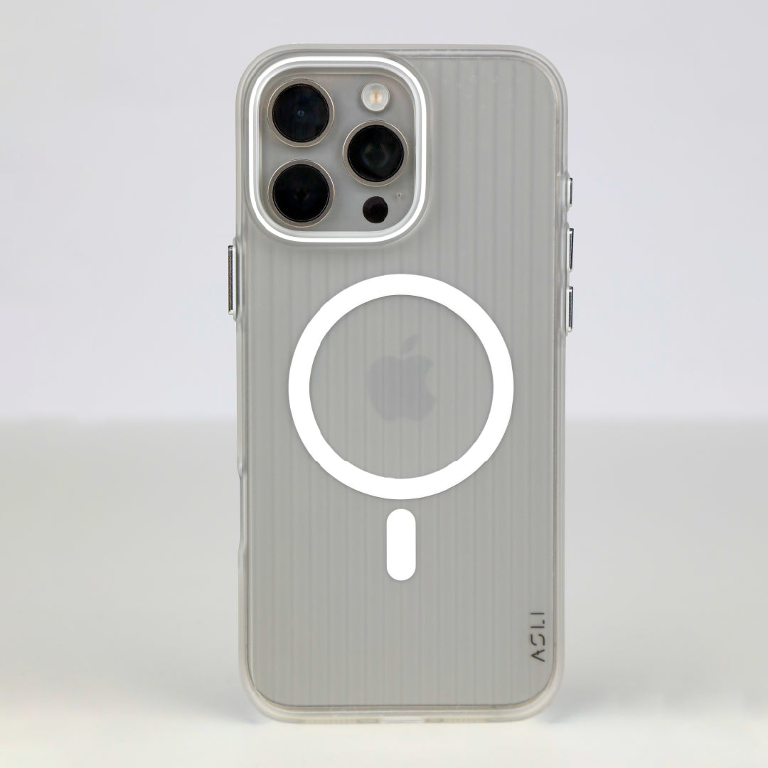 كڤر حماية ASLI Corrugated Mag Wave Refined MagSafe لهاتف iPhone 16 Pro Max مع حماية مُعزّزة للكاميرا.