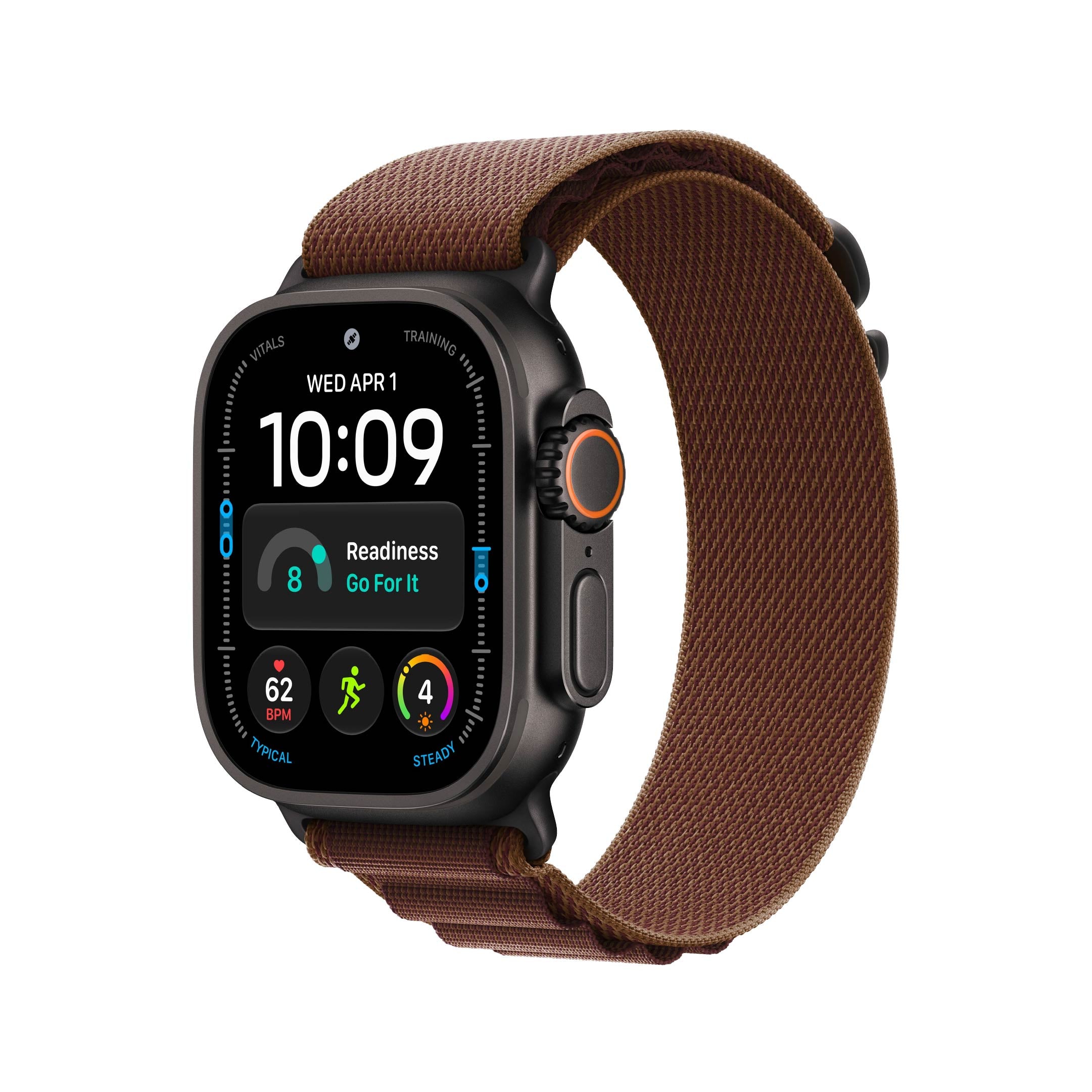 Apple Watch Ultra 4 GPS + Cellular 49mm Black Titanium Case with Burgundy Alpine Loop - L