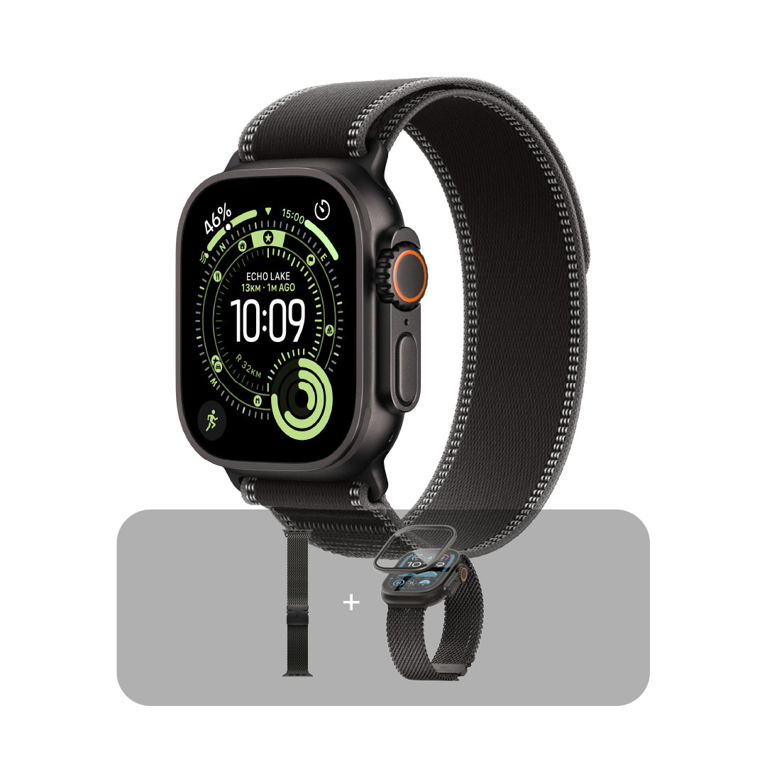 Apple Watch Ultra 3 (2025) GPS + Cellular, 49mm  - Black Titanium Case - Black Charcoal Loop | S/M + Bundle Offer
