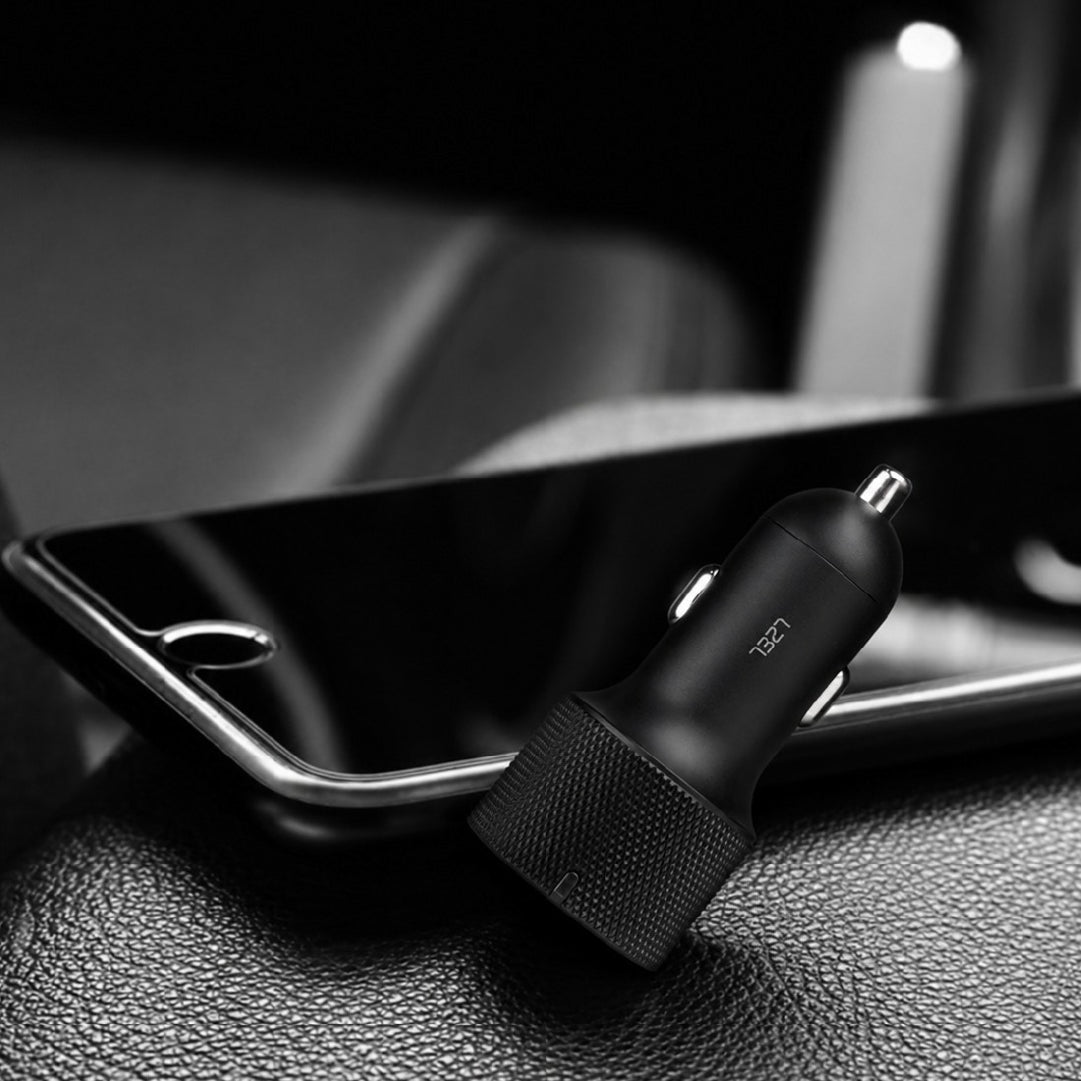 LZEL PulseCharge Max 80W 3-Port Car Charger – Dual USB-C PD & USB-A QC