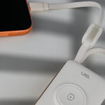 باور بانك LZEL Ampflow10 Mini – سعة 10000 مللي أمبير | شحن سريع 22.5 واط | كابلات مدمجة Type-C و Lightning | شحن لاسلكي