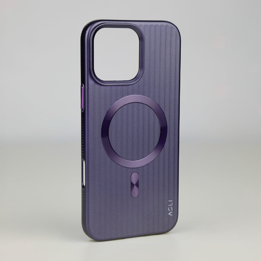ASLI Corrugared Ridge Premium Metalic Case With Enhanced Camera Protection Case For iPhone 16 Pro Max