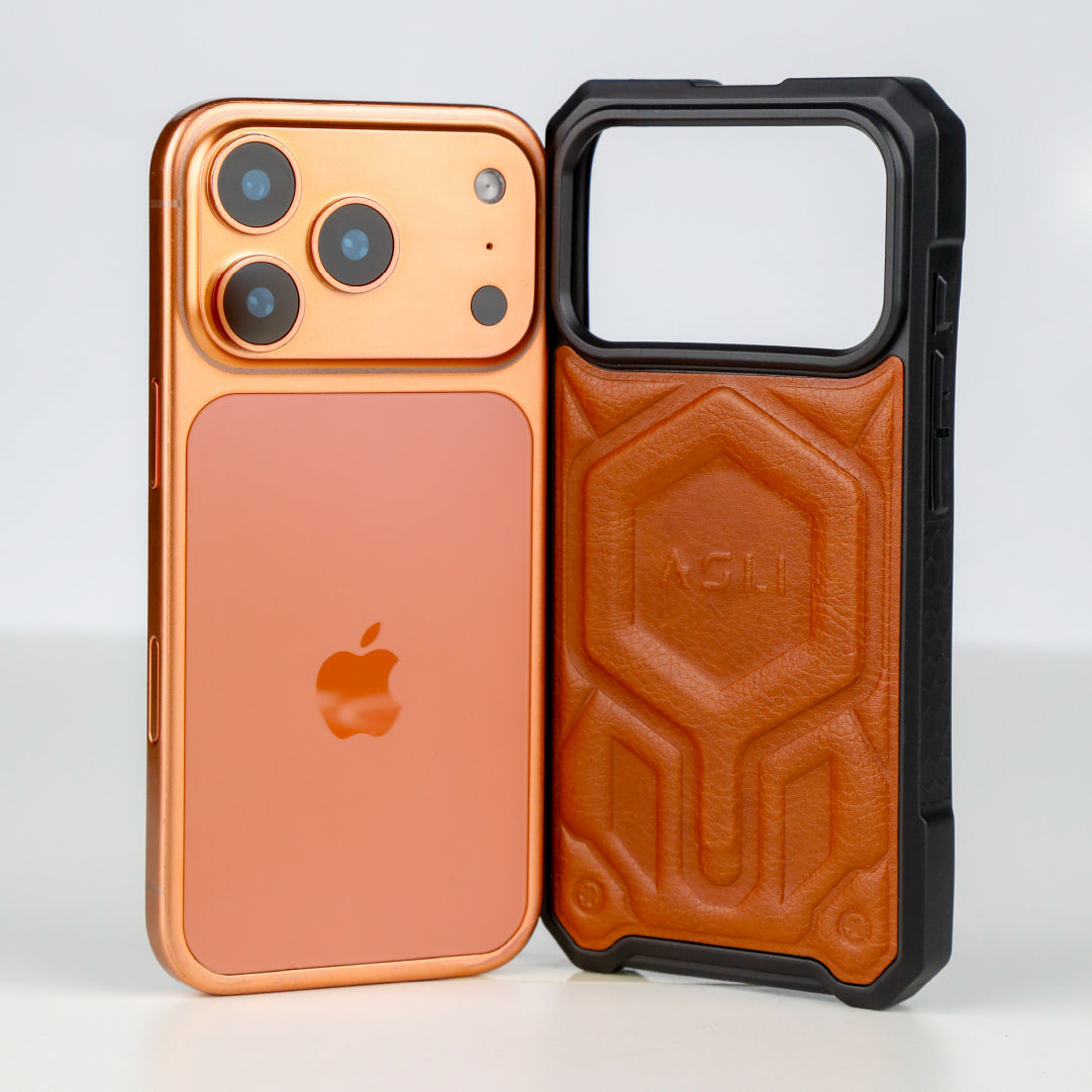 ASLI Leather Hybrid Premium Leather Case With Drop Protection And Heat Dissipation Case For 17 Pro