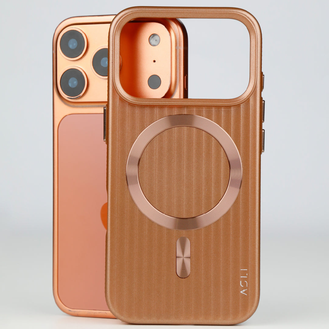 ASLI Corrugared Ridge Premium Metalic Case With Enhanced Camera Protection Case For iPhone 17 Pro Max
