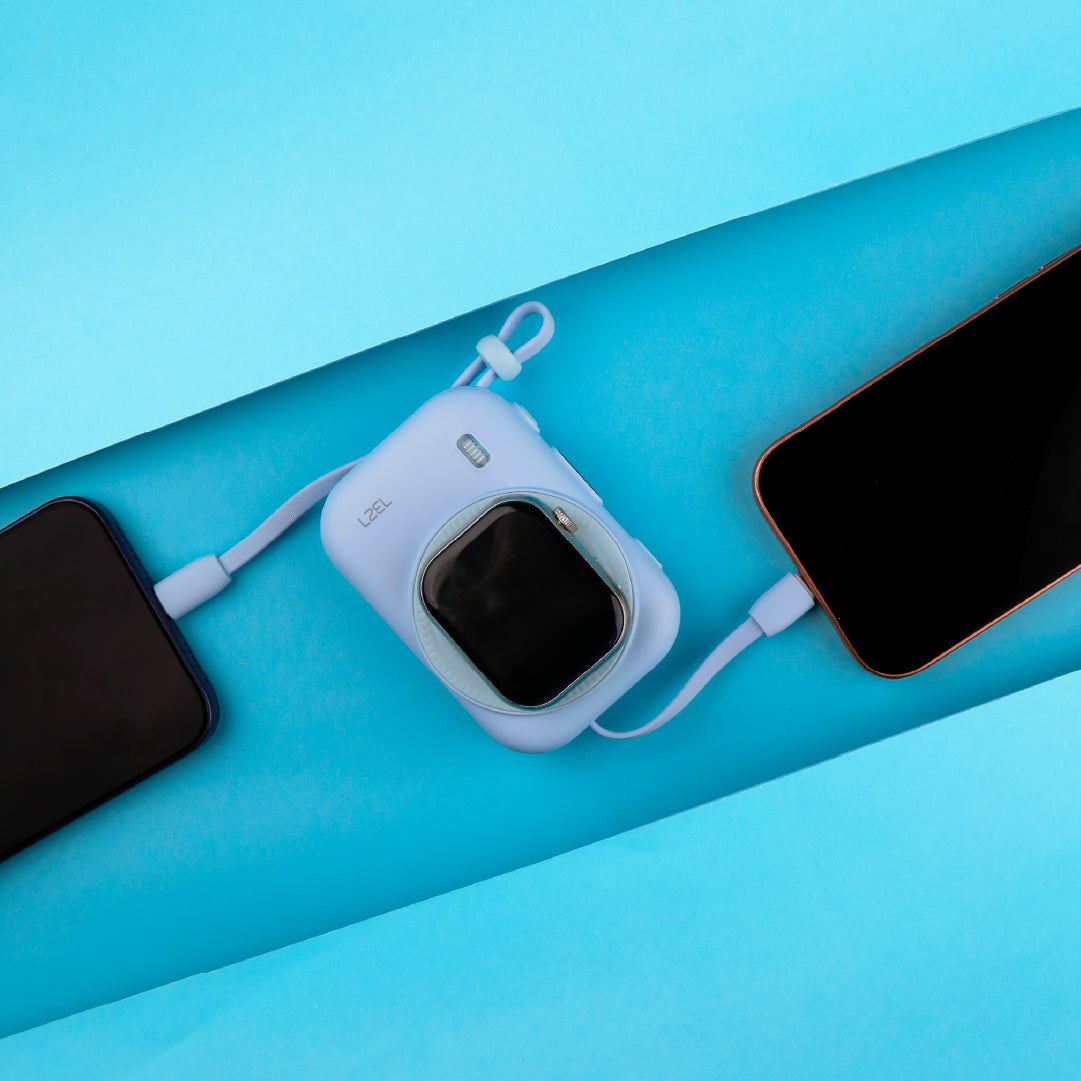 LZEL NanoFlex Nova – 10,000mAh Magnetic Power Bank with USB-C PD & Built-in Cable