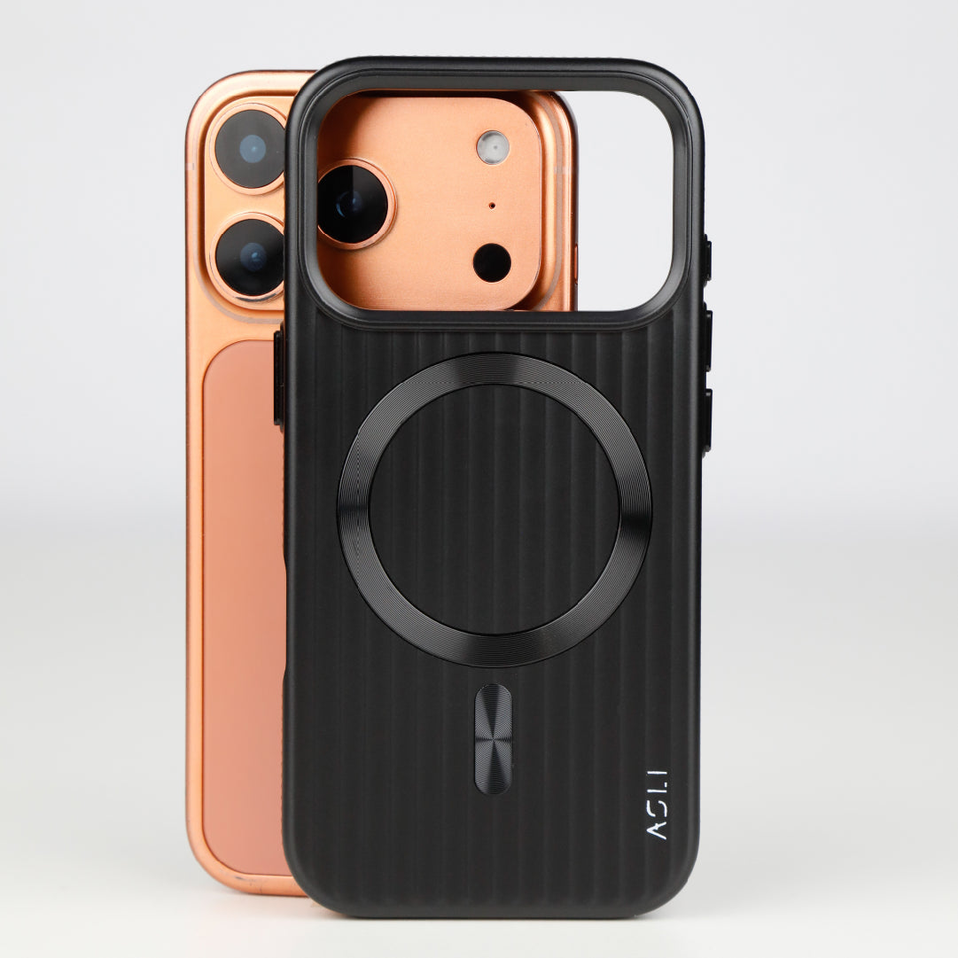ASLI Corrugared Ridge Premium Metalic Case With Enhanced Camera Protection Case For iPhone 17 Pro Max
